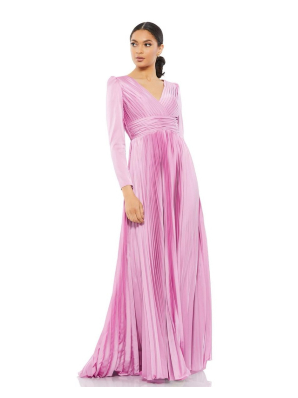 Women's IEENA for Mac Duggal Lilac Long Sleeve Pleated Gown Size 4